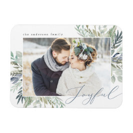 Elegant Winter Foliage | Holiday Foto Magnet