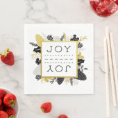 Elegant Winter Foliage JOY Weihnachten Serviette (Beispiel)