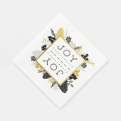 Elegant Winter Foliage JOY Weihnachten Serviette (Ecke)