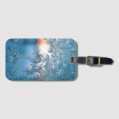 Elegant Winter Frosted Glass Ice Crystals Gepäckanhänger (Vorderseite (Horizontal))