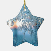 Elegant Winter Frosted Glass Ice Crystals Keramik Ornament (Links)