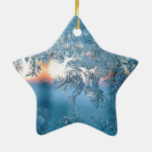 Elegant Winter Frosted Glass Ice Crystals Keramik Ornament (Hinten)