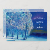 Elegant Winter Frosty Trees Wedding Einladung (Vorne/Hinten)