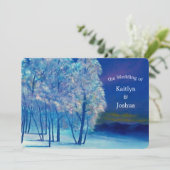 Elegant Winter Frosty Trees Wedding Einladung (Stehend Vorderseite)