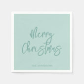 Elegant Winter Green Minimalist Script Christmas Serviette (Vorderseite)