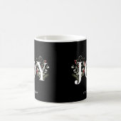 Elegant Winter Greenerity JOY Christmas Holiday Kaffeetasse (Mittel)
