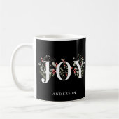 Elegant Winter Greenerity JOY Christmas Holiday Kaffeetasse (Links)