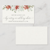 Elegant Winter Greenerity Wedding RSVP Online Card Begleitkarte (Vorne/Hinten)