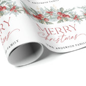 Elegant Winter Greenerity Weihnachten Geschenkpapier (Rolleneckpunkt)