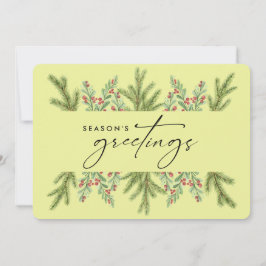 Elegant Winter Greenery Business ADD LOGO Feiertagskarte