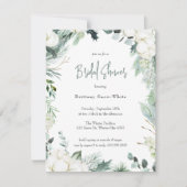 Elegant Winter Greenery Cotton Eucalyptus Bridal Einladung (Vorderseite)