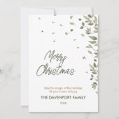 Elegant Winter Greenery Feiertagskarte (Vorderseite)