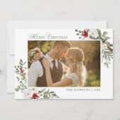 Elegant Winter Greenery Feiertagskarte (Vorderseite)