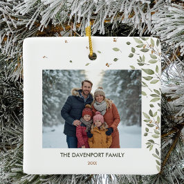 Elegant Winter Greenery Fotograf Keramikornament