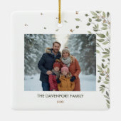 Elegant Winter Greenery Fotograf Keramikornament (Rückseite)