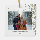 Elegant Winter Greenery Fotograf Keramikornament (Vorderseite)