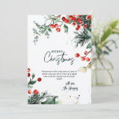 Elegant Winter Greenery Frohe Weihnachten (Stehend Vorderseite)