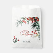 Elegant Winter Greenery Frohe Weihnachten Geschenktütchen (Vorderseite)