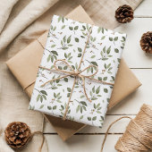 Elegant Winter Greenery Holiday Geschenkpapier