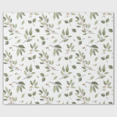 Elegant Winter Greenery Holiday Geschenkpapier (Flach)