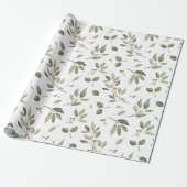 Elegant Winter Greenery Holiday Geschenkpapier (Ungerollt)