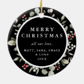 Elegant Winter Greenery Kranz 1 Foto Keramik Ornament (Hinten)