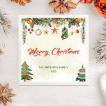 Elegant Winter Greenery Merry Christmas Napkins Serviette<br><div class="desc">Elegant Winter Greenery Merry Christmas Napkins</div>