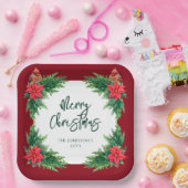 Elegant Winter Greenery Pappteller (Party)