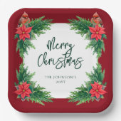 Elegant Winter Greenery Pappteller (Vorderseite)