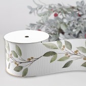 Elegant Winter Greenery Ripsband