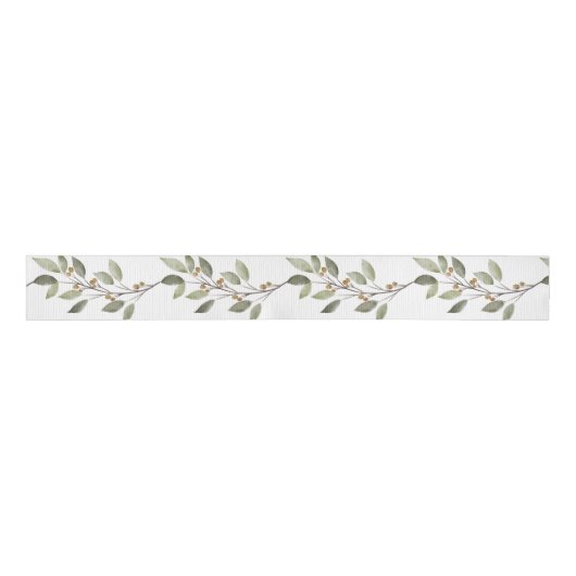 Elegant Winter Greenery Ripsband (Vorderseite)