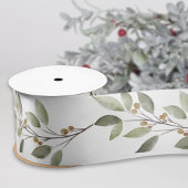 Elegant Winter Greenery Satinband