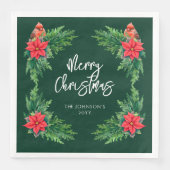 Elegant Winter Greenery Serviette (Vorderseite)