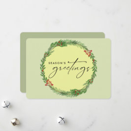 Elegant Winter Greenery Wreath Business ADD LOGO Feiertagskarte