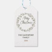 Elegant Winter Greenery Wreath Geschenkanhänger (Vorderseite)