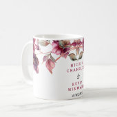 Elegant Winter Hellebore Floral Burgundy Wedding Kaffeetasse (Vorderseite Links)