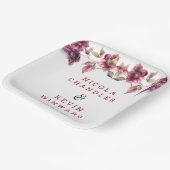 Elegant Winter Hellebore Floral Burgundy Wedding Pappteller (Gewinkelt)