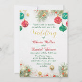 Elegant Winter holiday Christmas Wedding Einladung (Vorderseite)