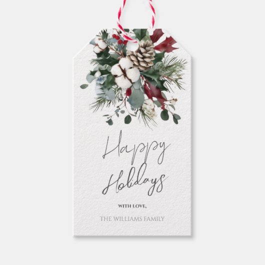 Elegant Winter Holiday Gift Tags Geschenkanhänger (Vorderseite)