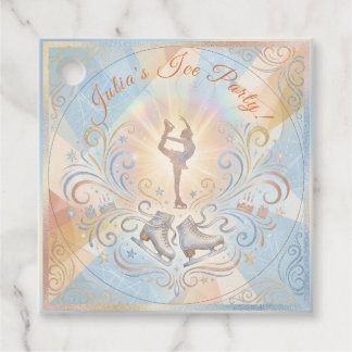 Elegant Winter Ice Skating Birthday  Geschenkanhänger