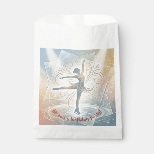 Elegant Winter Ice Skating Birthday  Geschenktütchen (Vorderseite)