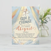 Elegant Winter Ice Skating Birthday Invitation Einladung (Stehend Vorderseite)