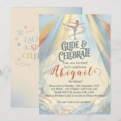Elegant Winter Ice Skating Birthday Invitation Einladung (Vorne/Hinten)
