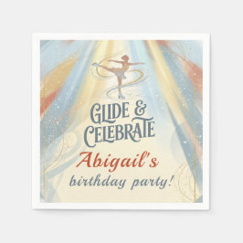 Elegant Winter Ice Skating Birthday Invitation  Serviette