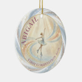 Elegant Winter Ice Skating Birthday Keramik Ornament (Rechts)