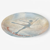 Elegant Winter Ice Skating Birthday  Pappteller (Schrägansicht)