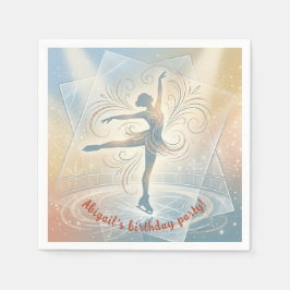 Elegant Winter Ice Skating Birthday  Serviette