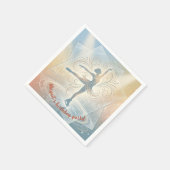 Elegant Winter Ice Skating Birthday  Serviette (Ecke)