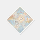 Elegant Winter Ice Skating Birthday  Serviette (Ecke)