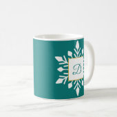 Elegant Winter Monogram Kaffeetasse (VorderseiteRechts)